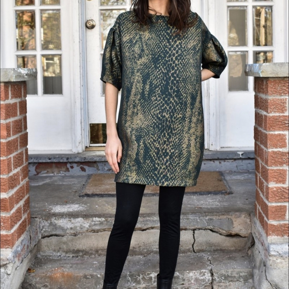 Eve Gravel metallic snake Mini dress - Picture 2 of 7
